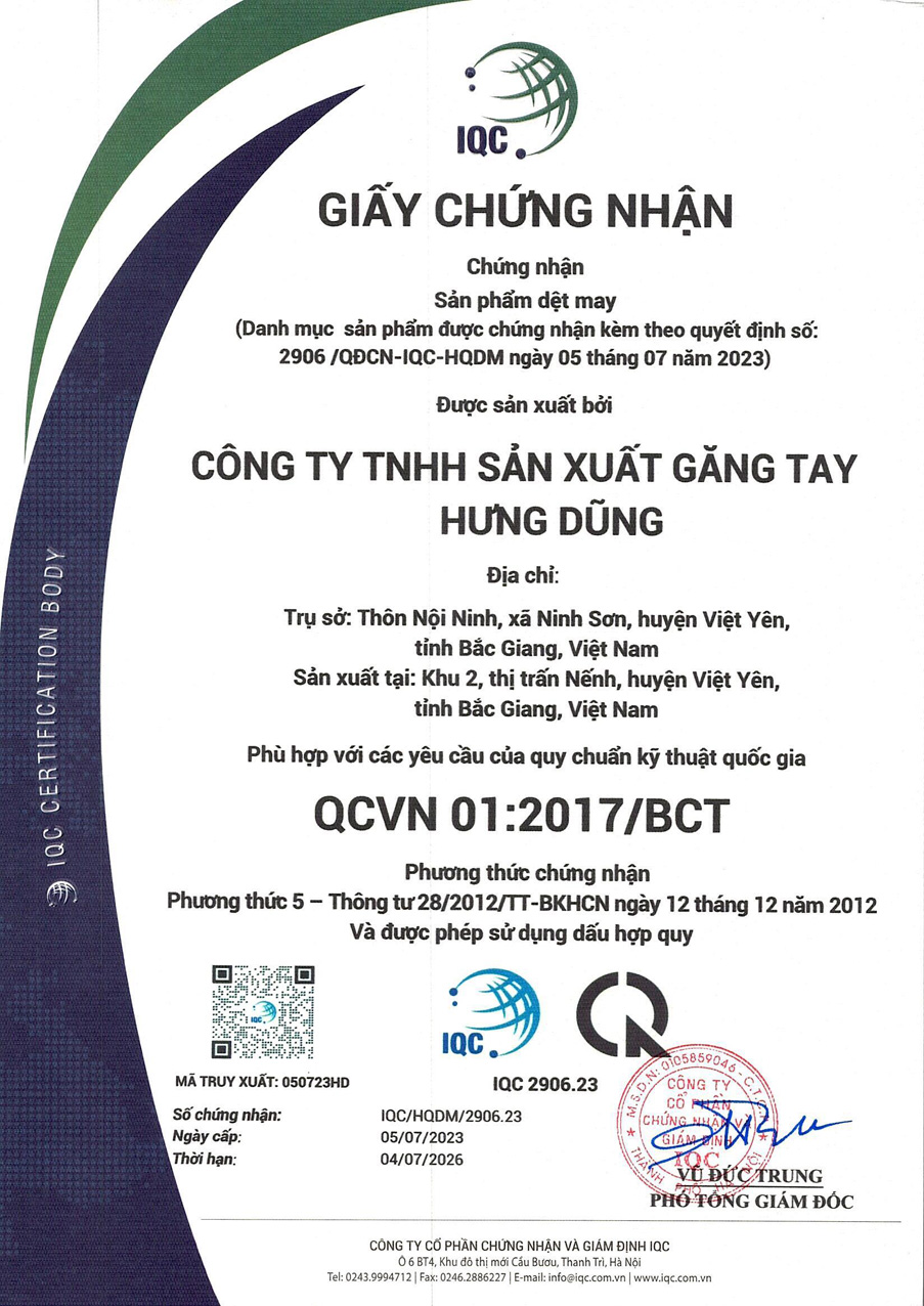CÔNG TY TNHH SẢN XUẤT GĂNG TAY HƯNG DŨNG